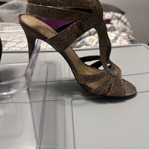 Elegant Bronze Strappy Heels